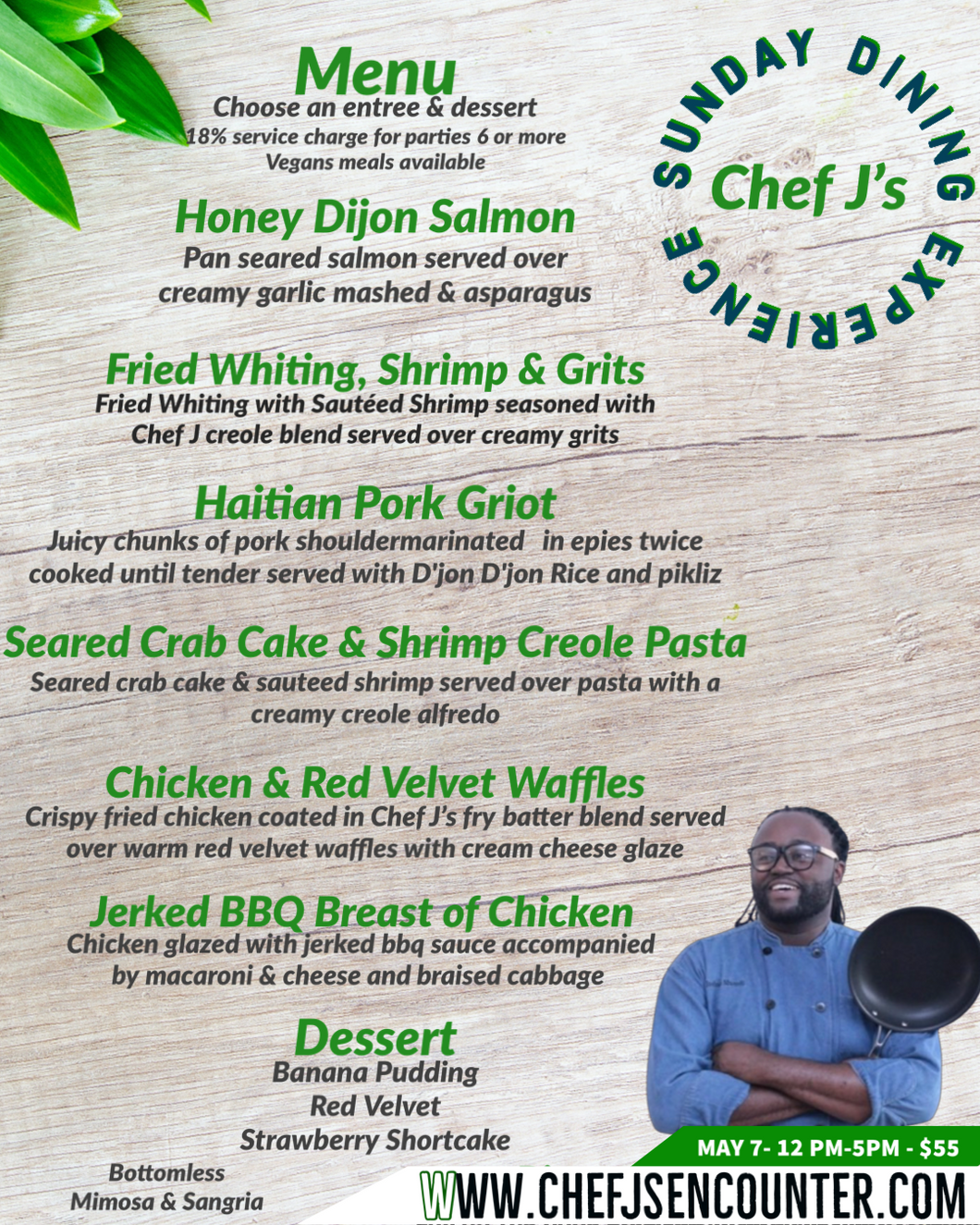 Sunday Dining Experience  5-